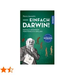 Buchcover "Einfach Darwin!" mit Charles Darwin und menschlicher Evolution. Erklärt die Evolutionstheorie Darwins.