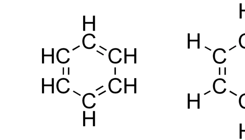 Strukturen von Benzol, Cyclohexadien und Benzol zeigen die Grundlagen der Aromaten-Chemie.